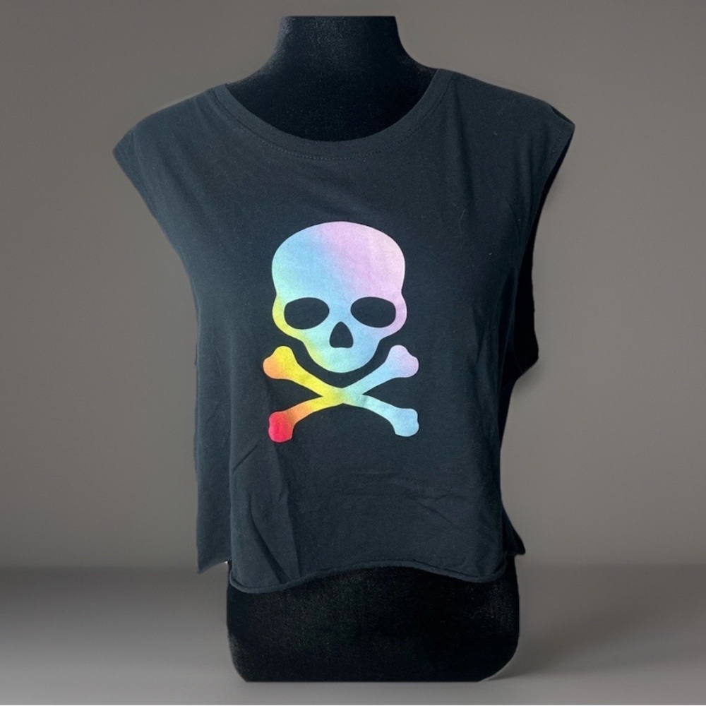 SOULCYCLE cropped skull muscle tank‎ large